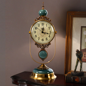 欧式复古老式坐钟摆钟轻奢古典台钟台式钟家用客厅时钟高档座钟