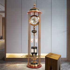 欧式钟柜钟表落地钟客厅金属立钟大气坐钟时钟金属现代大摆件座钟