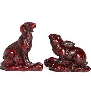 2020年属兔者请购吉祥物兔狗同福摆件家居办公室风水摆件礼品