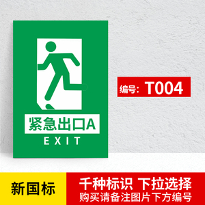 安全出口指示牌指示地标夜光消防逃生通道地贴墙贴标识地滑提示牌