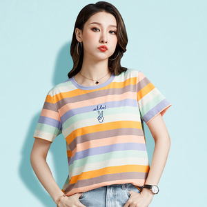 官方旗舰店官网以纯夏新款短袖t恤女潮牌百搭纯棉体恤韩版上衣服