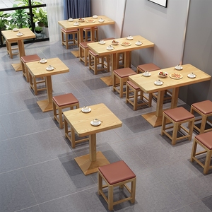 四人桌椅组合餐桌椅小餐馆饭店用品小吃店专用轻奢餐椅2021新款