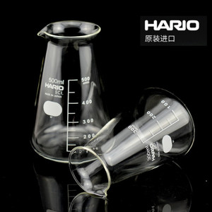 HARIO锥形烧杯广口量杯刻度分享杯耐热玻璃杯咖啡杯牛奶杯日本产
