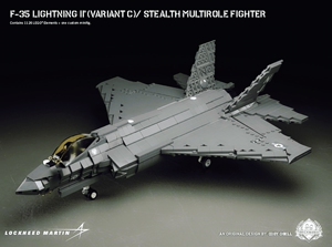 乐高第三方现代军事美国空军f35c战斗机moc拼搭积木模型益智礼物