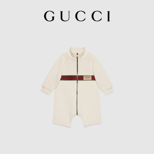gucci古驰婴儿gucci标签棉质爬服