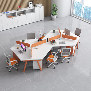 创意员工位办公桌椅组合三六人位职员卡座3/6/8人位办公室异形桌