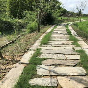 老条石旧青石板方块石磨盘老石板公园景区别墅垫脚石踏步铺路石头