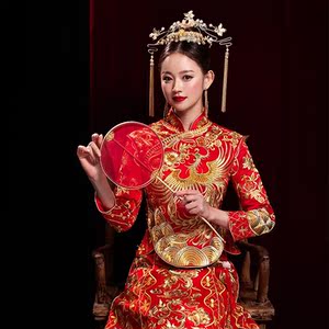 唐嫣同款秀禾服新娘2020新款出阁服嫁衣凤冠霞帔新娘装龙凤褂秀禾