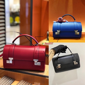 代购moynat/莫奈 cabotin医生包复古手提圆筒包box皮斜挎女包