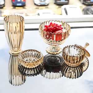 欧式果盘水晶玻璃时尚高档创意水果盘客厅茶几家用现代糖果零食盘
