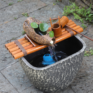 鱼缸过滤器水循环流水器瓷缸石槽圆形瓦缸养鱼增氧小型过滤泵