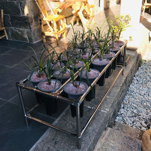 北欧简约不锈钢室内外兰场阳台兰花兰草花盆可调节架银色梯形长1