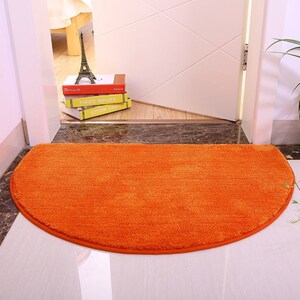 卧室半圆形地毯客厅浴室防滑垫 门口进卫生间吸水垫 橙色 50*80
