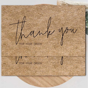 牛皮纸英文感谢卡珠宝黄金店thank you 留言卡片售后卡花店感谢卡