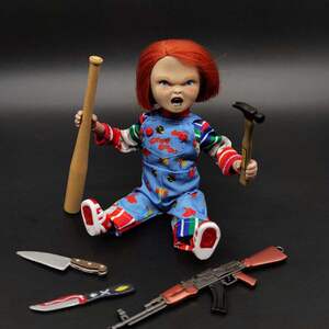 鬼娃回魂手办恐怖布衣洋娃娃玩具公仔chucky恰奇可动人偶模型neca