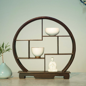 摆件盆景架茶壶架子桌面置物架陈列架圆形礼品艺术品底座工艺品架