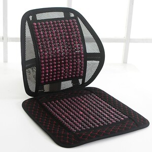 夏季决明子腰枕木珠透气靠枕办公室靠背垫汽车护腰靠垫坐垫一体