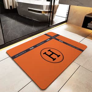 爱马仕轻奢现代浴室吸水软垫硅藻泥速干地垫卫生间防滑脚垫厕所门