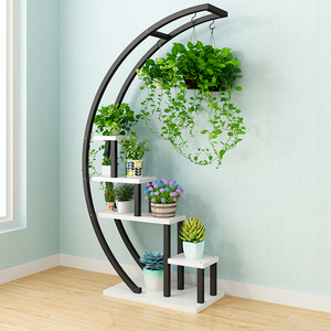 半月型花架花驾架子室内客厅弧形创意花架文艺工艺客厅家用