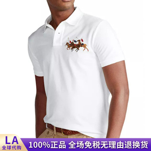 代购马标拉夫劳伦polo衫短袖男保罗polo纯棉三匹马翻领男士t恤