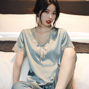 曼妮芬真丝睡衣女