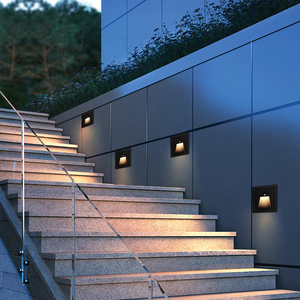 86型家用复式楼梯踏步台阶感应地脚灯别墅户外走廊过道防水梯步灯