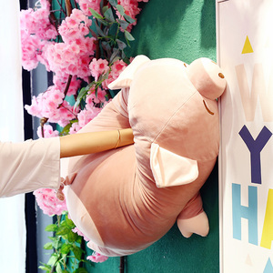 ins超火屁桃猪抱枕毛绒玩具长条猪超大号躺枕布t娃娃玩偶生日礼物