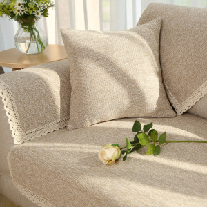 棉麻沙发垫布艺四季通用纯色亚麻沙发巾套罩北欧简约宜家风格夏季