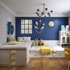 玛格全屋定制榻榻米简约儿童房衣柜卧室书桌书柜组合踏踏米床双人