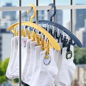晒袜子神器多功能带夹子阳台晾袜宿舍晾衣架家用挂衣无痕衣服撑子