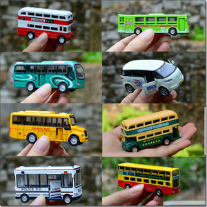 巴士仿真合金车模型校园双层巴士旅游公交小宝宝儿童玩具客车