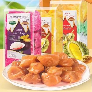 泰国进口特产休闲零食MAELEE美丽牌金枕头榴莲味水果软糖300g袋装