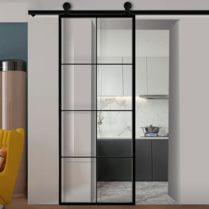 玻璃谷仓门吊轨门厨房卫生间书房推拉门简约日式风铝合金移门定制