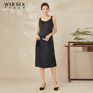 000人付款天猫韦小宝丝绸香云纱连衣裙女中长款21年夏季新款复古印花