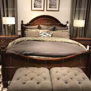 至丽美克art家具美家新传统美式实木床 经典雕刻柱式床 地中海床