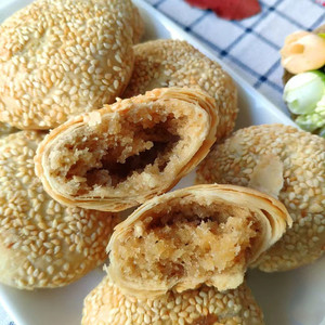 京山水麻酥湖北水麻酥湖北天门特产黄潭饼子酥饼 湖北京山水麻酥