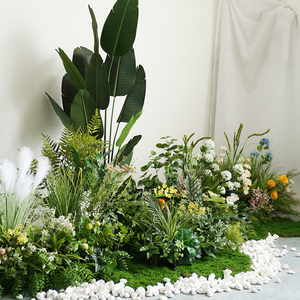 室内大型落地绿植造景花卉露营风餐厅酒店仿真植物软装花丛园景