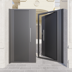 简约庭院门别墅院子门户外铁艺门农村室外防盗大门双开门锌钢烤漆