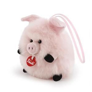 意大利trudi小粉猪公仔挂件钥匙扣可爱毛绒玩具包包挂件超萌猪猪