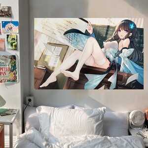 动漫二次元海报墙贴画学生宿舍卧室超大唯美壁画日系墙面贴纸自粘