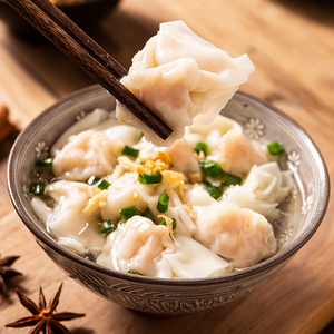 一条狗鸡汤虾仁小馄饨猪肉荠菜混沌冷冻方便速食早餐云吞夜宵扁食