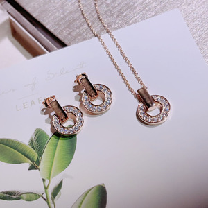 专柜宝格丽正品铜钱耳钉男女同款满钻耳环纯银镀金耳饰七夕节送礼