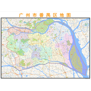 广州市番禺区行政区划地图高清定制2021城市交通卫星办公室挂图