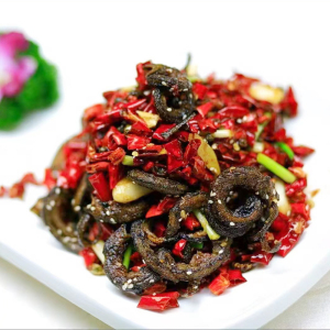 香酥盘龙鳝太极图黄鳝小鳝鱼下酒菜盘鳝鱼干煸香辣盘龙小黄鳝168g
