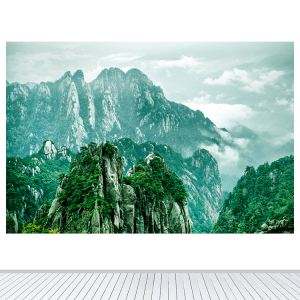 青山背有靠山图高山大山客厅装饰画石头山卧室餐厅墙贴画壁画自粘