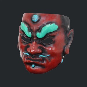 日本武士面甲甲胄周边 万圣节面具周边面具影视树脂天王 恐怖周边