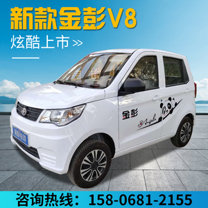 金彭v8电动汽车 四轮成人家用小型轿车女性油电两用全封闭代步车