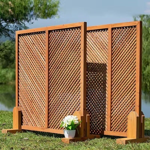 户外防腐木栅栏花园围栏隔断围墙篱笆庭院护栏阳台百叶屏风网格片