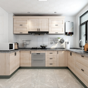 整体橱柜大亚门板厨房木纹e0级万华禾l香厨房模压吸塑全屋定制