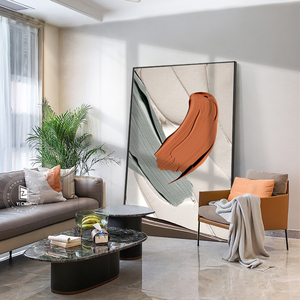 抽象肌理感玄关装饰画北欧ins奶油风客厅落地画楼梯过道走廊挂画